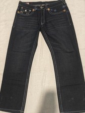 True Religion Joey Super T Jeans Men 40x34 Blue Denim Straight Leg Pants  USA picture