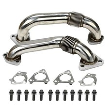 Heavy Duty Upgraded 304SS Up Pipes W/ Gaskets Fit 6.6L 01-16 GMC Chevy Duramax picture