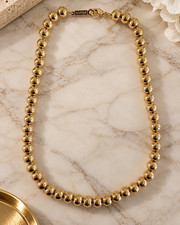 Vintage Napier Gold-Tone Beaded Necklace – Signed Classic Polished Statement picture