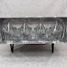 Vtg 2001 Dept 56 Set 4  Silver Pinwheel Spinner Birdcage Twinkler Ornaments IOB picture