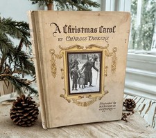 Antique c1914 A Christmas Carol Charles Dickens Harold Copping Raphael Tuck picture
