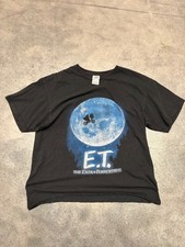 Vintage E.T Movie T Shirt Full Weight Black Graphic Tee SIZE Large picture
