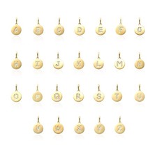 0.20Ct CZ 14K Yellow Gold Alphabet A-Z Initial Letter Pendant picture
