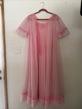 VTG 1960s Gossard Artemis Set Pink Chiffon Nightgown And  Robe S picture