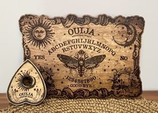 Wooden Ouija Board W Planchette Spirit Guidance Gothic Style  picture