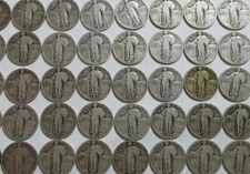 Roll of 40 VG-F 90% Silver Standing Liberty Quarters Dated 1925-30 P,S,D.  = picture