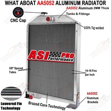 3 Row Aluminum Radiator For John Deere 4050 4055 4250 4255 4450 4455 RE21893 picture