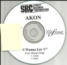 AKON w/ SNOOP DOGG I wanna Luv u 2TRX w/ RARE CLEAN TRK PROMO DJ CD single love  picture