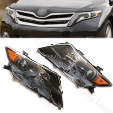 1 Pair For Toyota Venza 2009-2016 Headlights Black Housing Halogen Headlamps picture