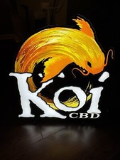 Koi CBD LED Neon Bar Dispensary  Cannabis Smoke Room Sign 18”x20” picture