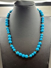 Wonderful Nishapur natural blue turquoise stone unique turquoise beads necklace picture