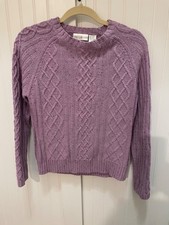 Preswick & Moore Petite Large PL Purple Lavender Cable Knit Sweater Wool Blend picture