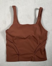 Lululemon Nulu and Mesh-Back Shelf-Bra Yoga Tank Top Ancient Copper Size 8 picture
