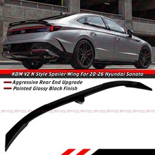 For 2020-2026 Hyundai Sonata KDM V2 N Style Glossy Black Trunk Spoiler Wing Lip picture