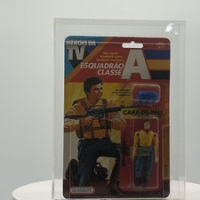 1984 Glasslite A-Team Face Cara-De-Pau Herois da TV Carded MOC Brazil CAS 70+ picture