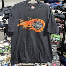 Vintage 2002 Harley Davidson Ohio Red Flame Shirt Size Xl  picture