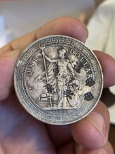 1903 B British Hong Kong Trade Dollar Silver Coin Chopmarked picture