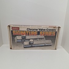 Vintage Edelbrock 4449 Chrome Valve Covers Small Block Chevy SBC 283 327 350 400 picture