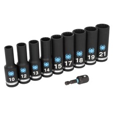 Spyder 10-Piece 1/2-Inch Drive Metric Deep Impact Socket Set with Adapter, 19701 picture