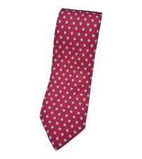 PETRONIUS Men's 100% Silk Tie LUXURY Tie Red Blue Geometric Floral W:3.6