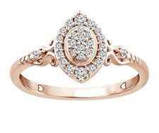 New Women’s Color of Love 1/5 CTTW Genuine Diamond Promise Ring 10KT Rose Gold picture