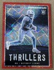 2023 Panini Rookies & Stars Jahmyr Gibbs Thrillers Red Lazer Longevity Prizm picture