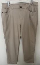 NWOT Lululemon Men’s ABC Classic Fit Pant Warpstreme LM5AO1S Tan Size 33x30 picture