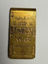 Vintage Hialeah Gold Tone Money Clip 100 fnV7X No 7 Seventh Race Win July 1977 picture