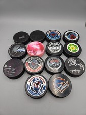 Vintage Idaho Steelheads Boise State Signed ECHL Hockey Puck  Kelly Cup Lot X 14 picture