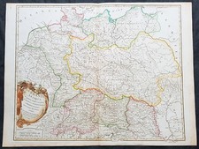 1757 Robert De Vaugondy Large Antique Map of Germany ,Germania during Roman Era picture