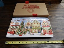 Pier 1 Christmas Village Ironstone Rectangular Platter 14