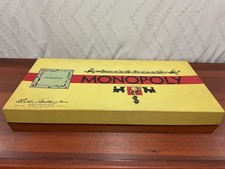 Rare Vintage Monopoly 1935, 1946 Yellow Box Edition Game Board Wood Pieces picture