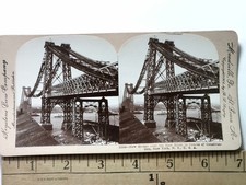 Williamsburg Bridge Construction Stereoview Keystone View Co. 1903 New York City picture