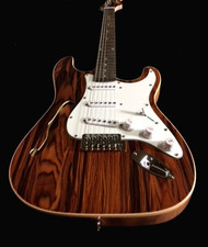 Semi-Hollow 6 String St Style Electric Guitar-New EXOTIC BURL TOP picture