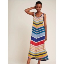Anthropologie Saturday Sunday Laila Chevron Dress Midi Maxi dress Size Small picture