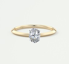 0.90 Ct Oval Cut F/VS Lab Created Grown Diamond Engagement Ring 14K Yellow Gold picture