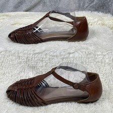 Seychelles Weekenders Huarache Sandals Womens 10 Brown Excellent Woven T-Strap picture