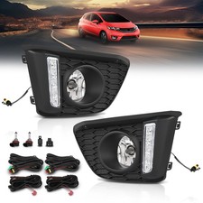 For 2014-2017 Honda Fit Jazz Halogen Front Bumper Driving Fog Lights W/Wiring US picture