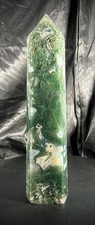 9.25” Jumbo Moss Agate Druzy Tower 2lb 2.8oz (987 grams) picture