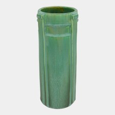 Door Studio Art Pottery Hand Thrown Matte Green Ceramic Buttress Vase picture