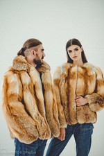 Men’s Luxury Real Fox Fur Jacket Genuine Fur Winter Coat picture