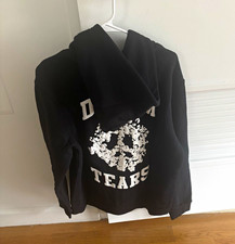 DENIM TEARS Black Full Zip Hoodie Graphic Logo M picture