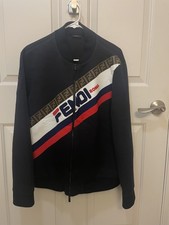 FENDI x FILA Mania FF Logo Track Jacket Blouson Black Men's IT 50 Made Italy picture