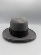 Vintage Royal Stetson De Luxe Gray Fur Felt Fedora Hat 1940s 1950s w/ OG Box picture