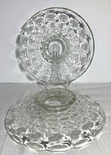 2 Colony/Indiana Glass Constellation Footed Plates-Scalloped Up-Curved Rim-13
