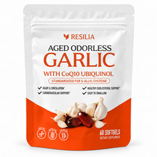 1-5Pack Resilia Odorless Aged Garlic Extract 600mg CoQ10 Ubiquinol K 60 Softgels picture