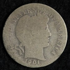1901-S Barber Silver Dime AG E298 WZTNC picture