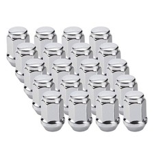 Set of 20 Ford Silver Conical Seat 12x1.5 Wheel Lug Nuts Bulge Acorn For Ford picture