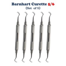 5 X Dental Barnhart Double Ended 5/6 Curette Hollow Handle Anterior Scalers picture