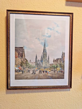 Colour etching Berlin Kaiser Wilhelm Memorial Church Kurfürstendamm Ku'damm picture